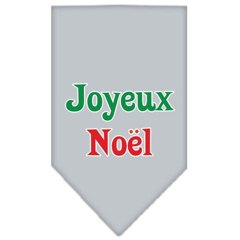 Joyeux Noel Screen Print Bandana Grey Small