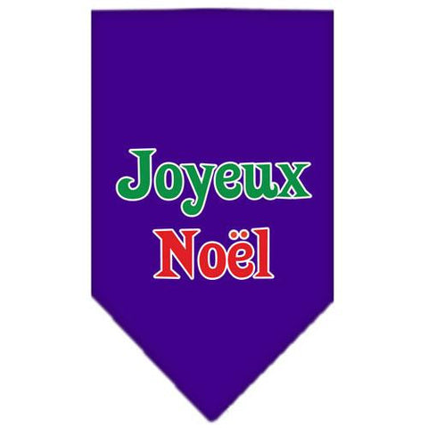 Joyeux Noel Screen Print Bandana Purple Small