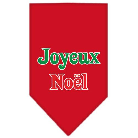 Joyeux Noel Screen Print Bandana Red Small