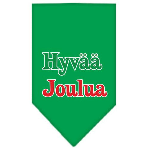 Hyvaa Joulua Screen Print Bandana Emerald Green Small