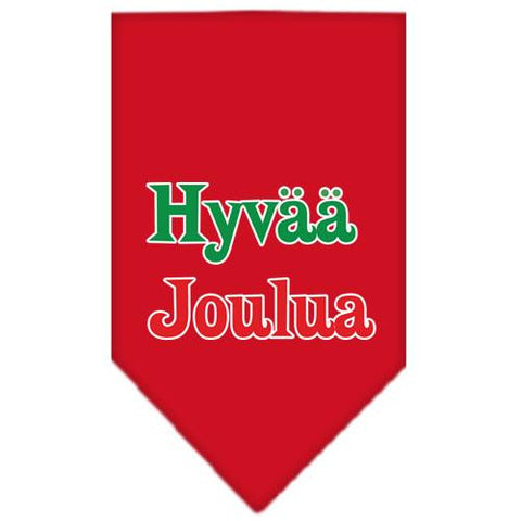 Hyvaa Joulua Screen Print Bandana Red Small