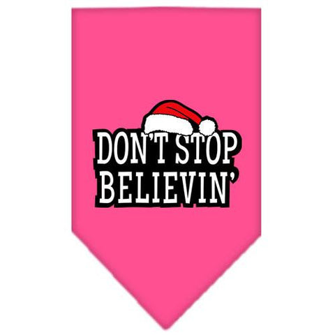 Dont Stop Believin Screen Print Bandana Bright Pink Large