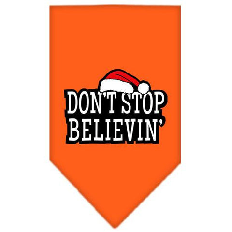 Dont Stop Believin Screen Print Bandana Orange Large