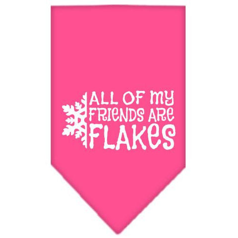 All my friends are Flakes Screen Print Bandana Bright Pink Large