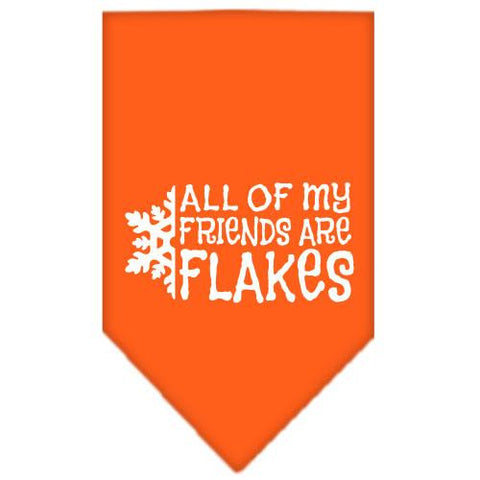 All my friends are Flakes Screen Print Bandana Orange Small