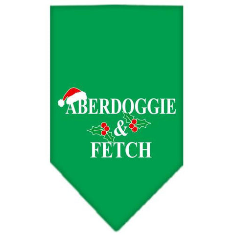 Aberdoggie Christmas Screen Print Bandana Emerald Green Small