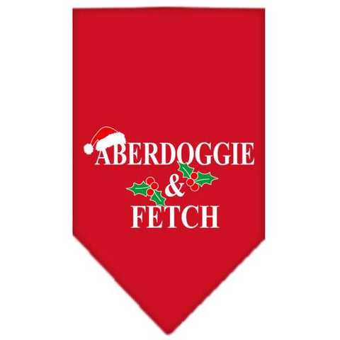 Aberdoggie Christmas Screen Print Bandana Red Small