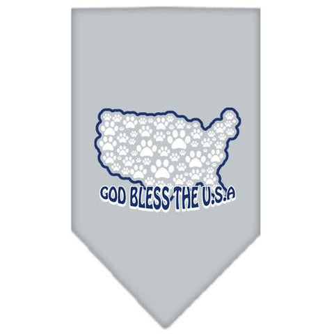 God Bless USA Screen Print Bandana Grey Large