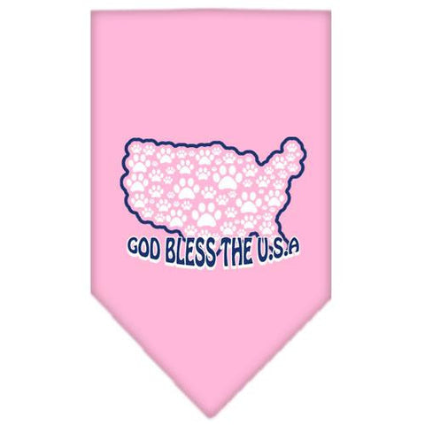 God Bless USA Screen Print Bandana Light Pink Small