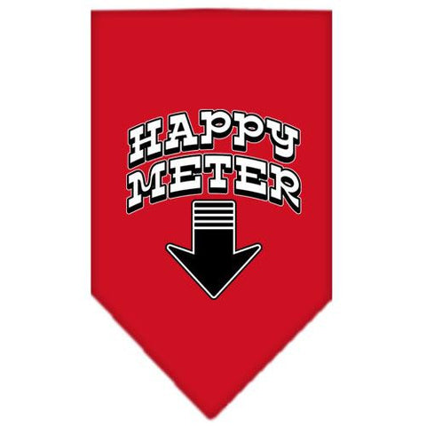 Happy Meter Screen Print Bandana Red Large