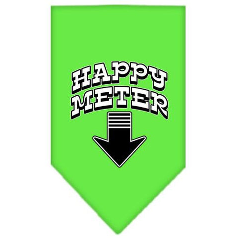 Happy Meter Screen Print Bandana Lime Green Small