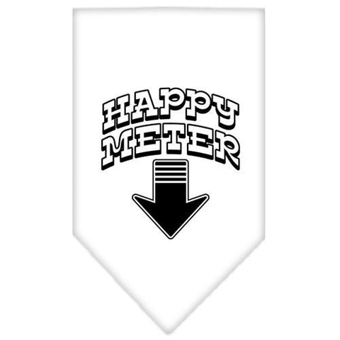 Happy Meter Screen Print Bandana White Small