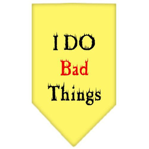 I Do Bad Things  Screen Print Bandana Yellow Large