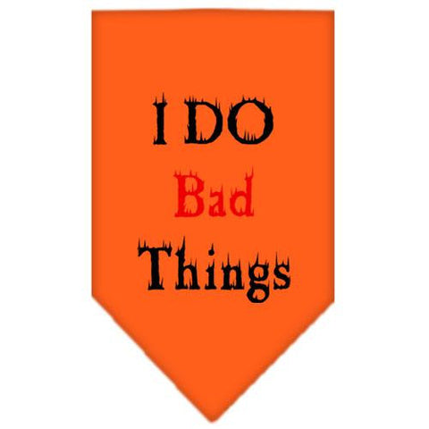 I Do Bad Things  Screen Print Bandana Orange Small