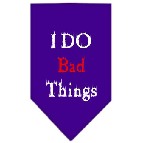 I Do Bad Things  Screen Print Bandana Purple Small