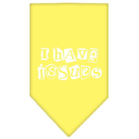 I Have Issues Screen Print Bandana Yellow Small