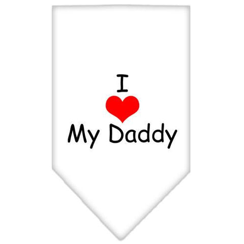 I Heart My Daddy  Screen Print Bandana White Large