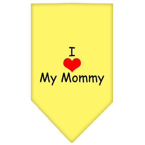 I Heart My Mommy  Screen Print Bandana Yellow Large