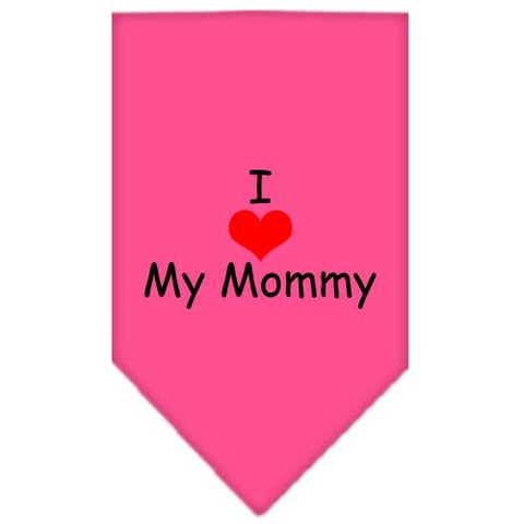 I Heart My Mommy  Screen Print Bandana Bright Pink Small