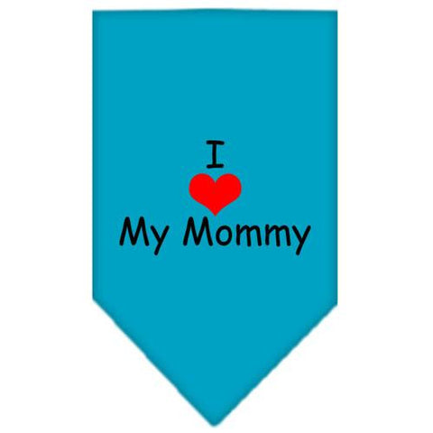 I Heart My Mommy  Screen Print Bandana Turquoise Small