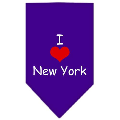 I Heart New York  Screen Print Bandana Purple Large