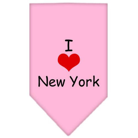 I Heart New York  Screen Print Bandana Light Pink Small