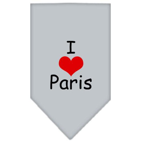 I Heart Paris  Screen Print Bandana Grey Large