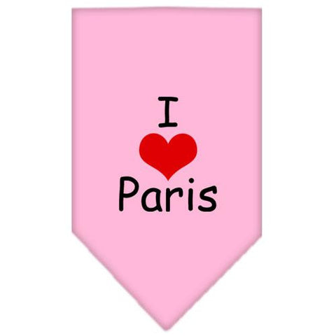 I Heart Paris  Screen Print Bandana Light Pink Large