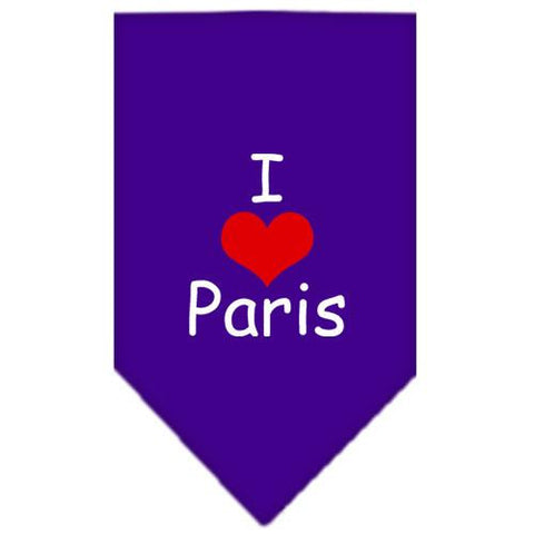 I Heart Paris  Screen Print Bandana Purple Large