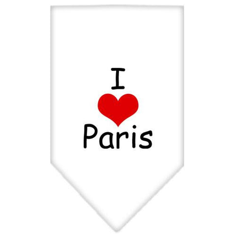 I Heart Paris  Screen Print Bandana White Large