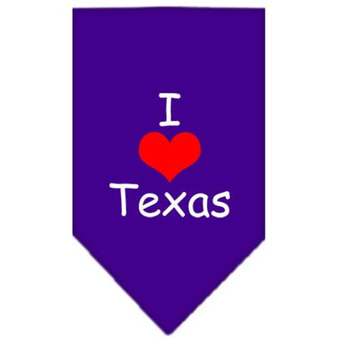 I Heart Texas  Screen Print Bandana Purple Small