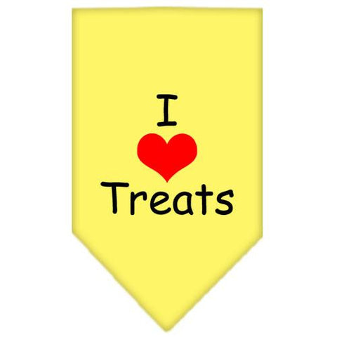 I Heart Treats  Screen Print Bandana Yellow Large