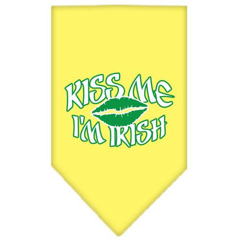 Kiss me I'm Irish Screen Print Bandana Yellow Large