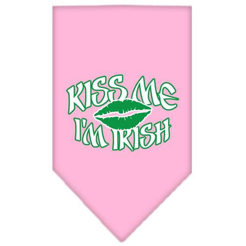 Kiss me I'm Irish Screen Print Bandana Light Pink Small