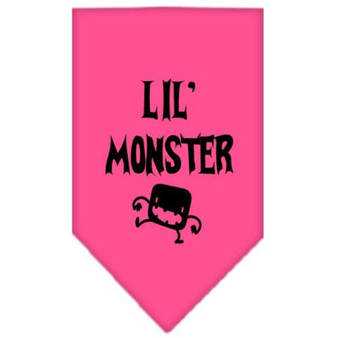 Lil Monster  Screen Print Bandana Bright Pink Large