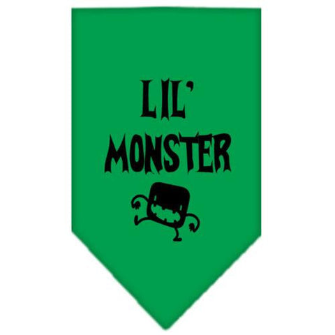 Lil Monster  Screen Print Bandana Emerald Green Large