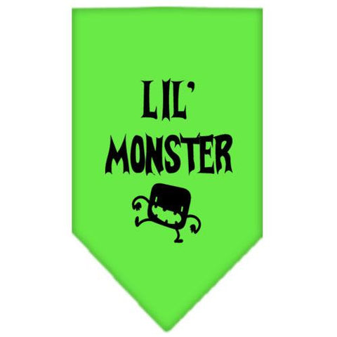 Lil Monster  Screen Print Bandana Lime Green Large