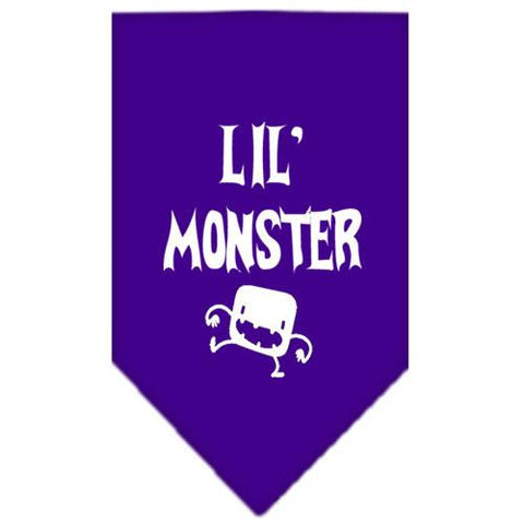 Lil Monster  Screen Print Bandana Purple Large