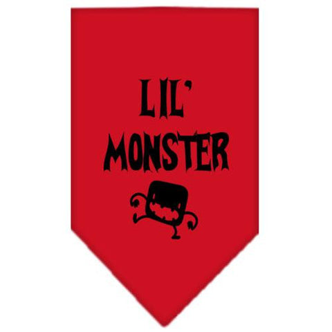 Lil Monster  Screen Print Bandana Red Small