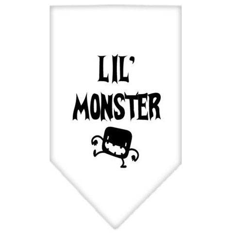 Lil Monster  Screen Print Bandana White Small