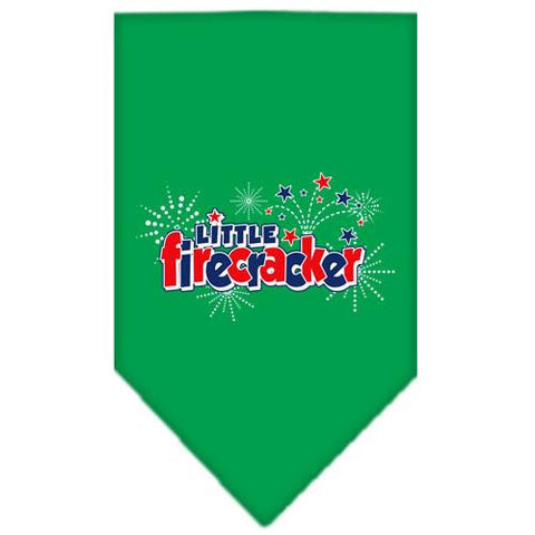 Little Firecracker Screen Print Bandana Emerald Green Small