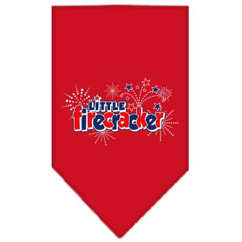 Little Firecracker Screen Print Bandana Red Small