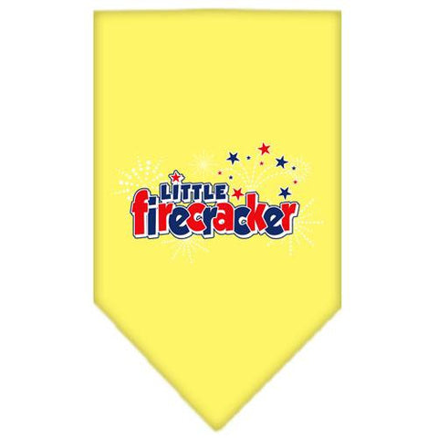 Little Firecracker Screen Print Bandana Yellow Small