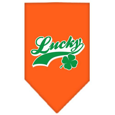 Lucky Swoosh Screen Print Bandana Orange Large