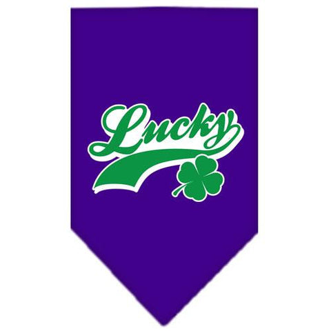 Lucky Swoosh Screen Print Bandana Purple Large