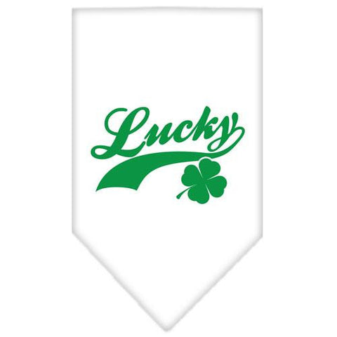 Lucky Swoosh Screen Print Bandana White Large