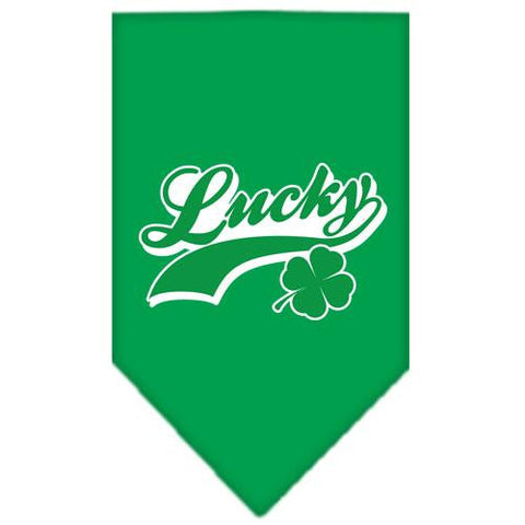 Lucky Swoosh Screen Print Bandana Emerald Green Small