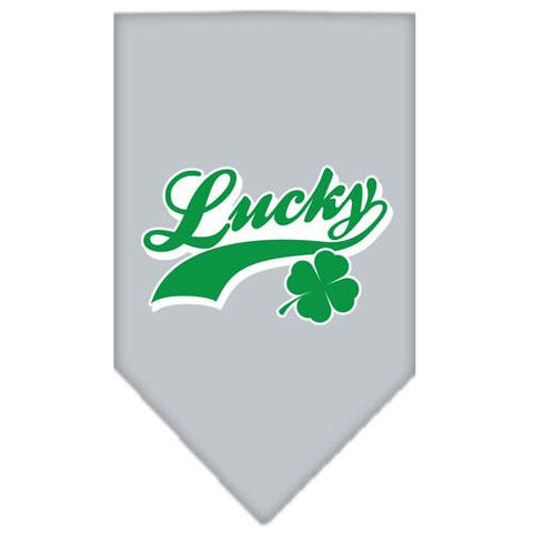 Lucky Swoosh Screen Print Bandana Grey Small