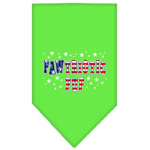 Pawtriotic Pup Screen Print Bandana Lime Green Small