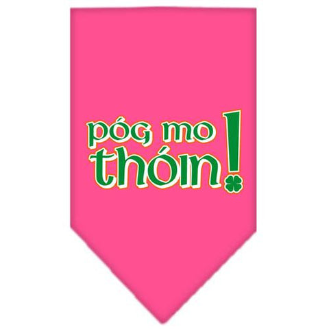 Pog Mo Thoin Screen Print Bandana Bright Pink Small